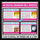Grammar Bell Ringers - Editing Grammar, Punctuation, & Spelling Digital Tasks