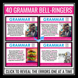 Grammar Bell Ringers and Warm Ups - Spelling, Punctuation and Grammar Editing