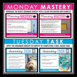 Grammar Bell-Ringers - Weekly Grammar Skills Program Middle & High School ELA