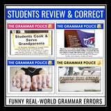 Grammar Activity - Editing Grammar Errors in Real Examples Slides & Assignment