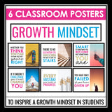 Growth Mindset Posters Classroom Bulletin Board Quotes Display and Student Cards