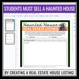 Descriptive Writing Activity Sell a Haunted House - Creative Digital Assignment