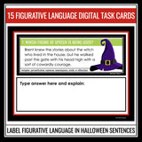 Halloween Figurative Language Activity - Literary Devices Digital Task Cards
