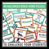 Halloween Word Puzzles Brain Teasers Game – Logic Rebus Word Sense Fun