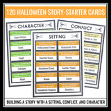 Halloween Writing Prompts - Narrative Writing Story Starters - Story Elements