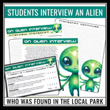 Halloween Writing Assignment - Alien Interview Halloween Writing Activity