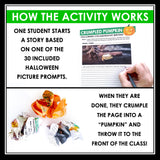 Halloween Writing Activity - Crumpled Pumpkin Collaborative Writing Assignment