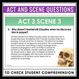 Hamlet Questions - Act and Scene Comprehension Questions for Shakespeare's Play