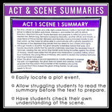Hamlet Summary Act and Scene Cards - Plot Summaries for Shakespeare's Play