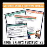 Hatchet Assignment - Brian's Survival Manual Creative Writing Novel Activity