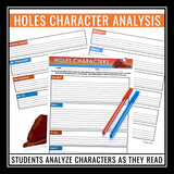 Holes Character Analysis Assignment Graphic Organizer - Louis Sachar
