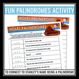 Holes Activity - Palindrome Creative Assignment for Louis Sachar's Novel