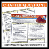 Holes Questions Comprehension & Analysis Chapter Reading Questions Louis Sachar