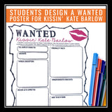 Holes Wanted Poster Assignment Kissin' Kate Barlow Novel Activity - Louis Sachar