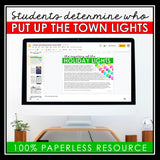 Christmas Close Reading Digital Inference Mystery - Who Put Lights on the Trees