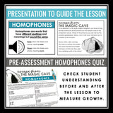 Homophones - Grammar Activity Escape Room Challenge, Presentation, and Quiz