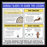 Idioms Presentation Slides and Digital Escape Room Reading Activity Challenge