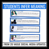 Inference Activity - Making Inferences in Vague Social Media Posts Assignments