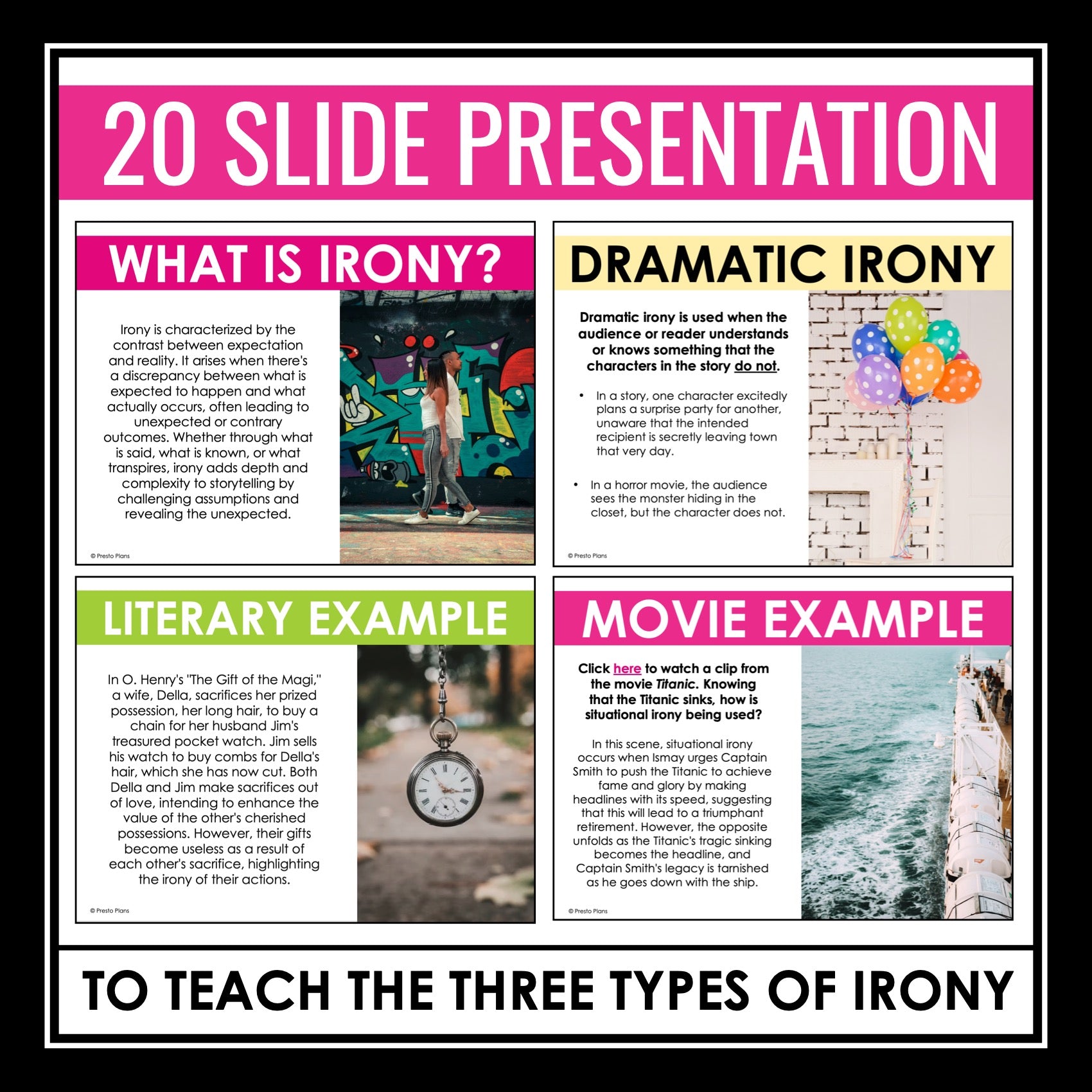 Irony Introduction - Presentation & Assignment Verbal Dramatic