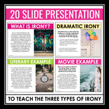 Irony Introduction - Presentation & Assignment Verbal Dramatic Situational Irony