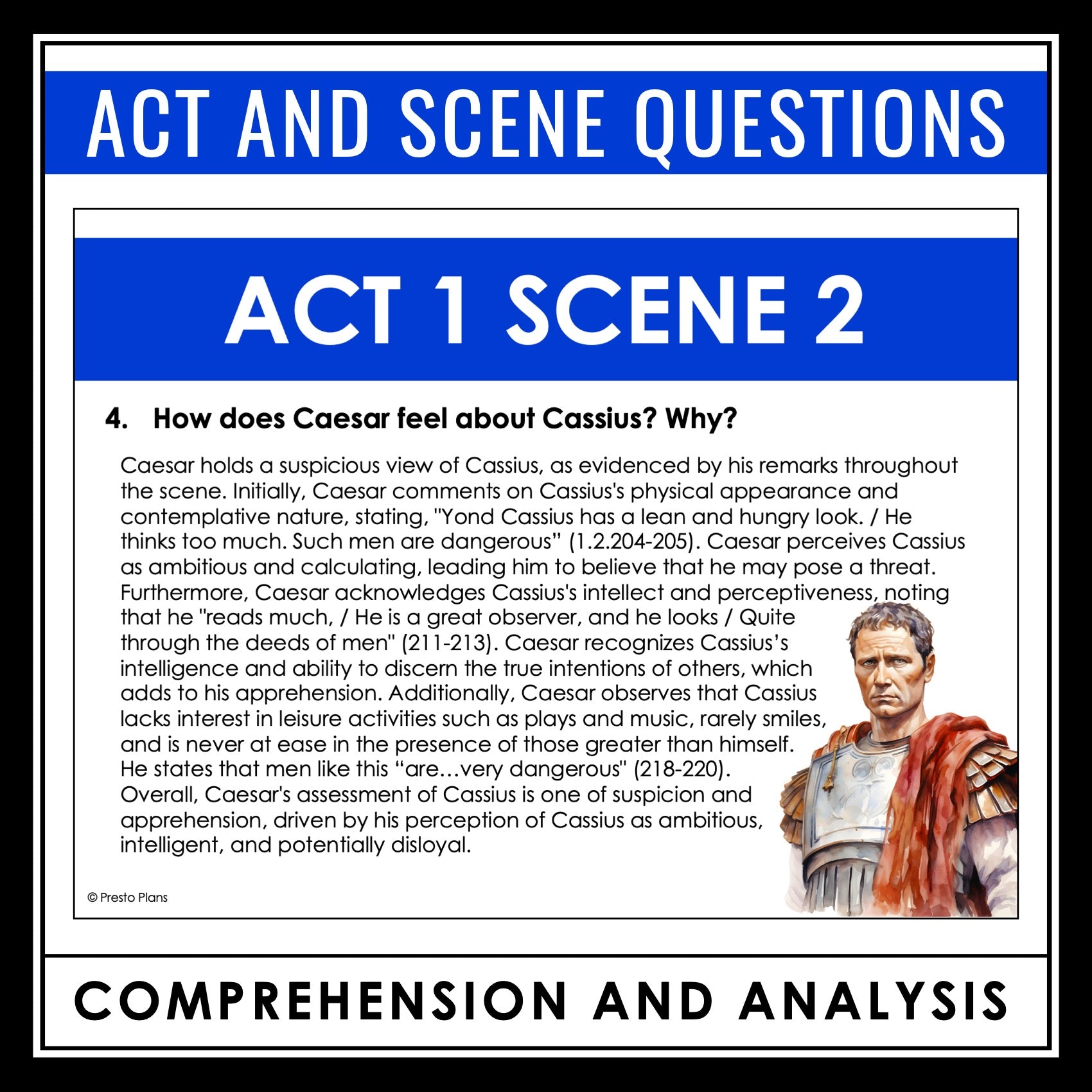 Julius Caesar Act & Scene Questions - Comprehension and Analysis - Sha ...