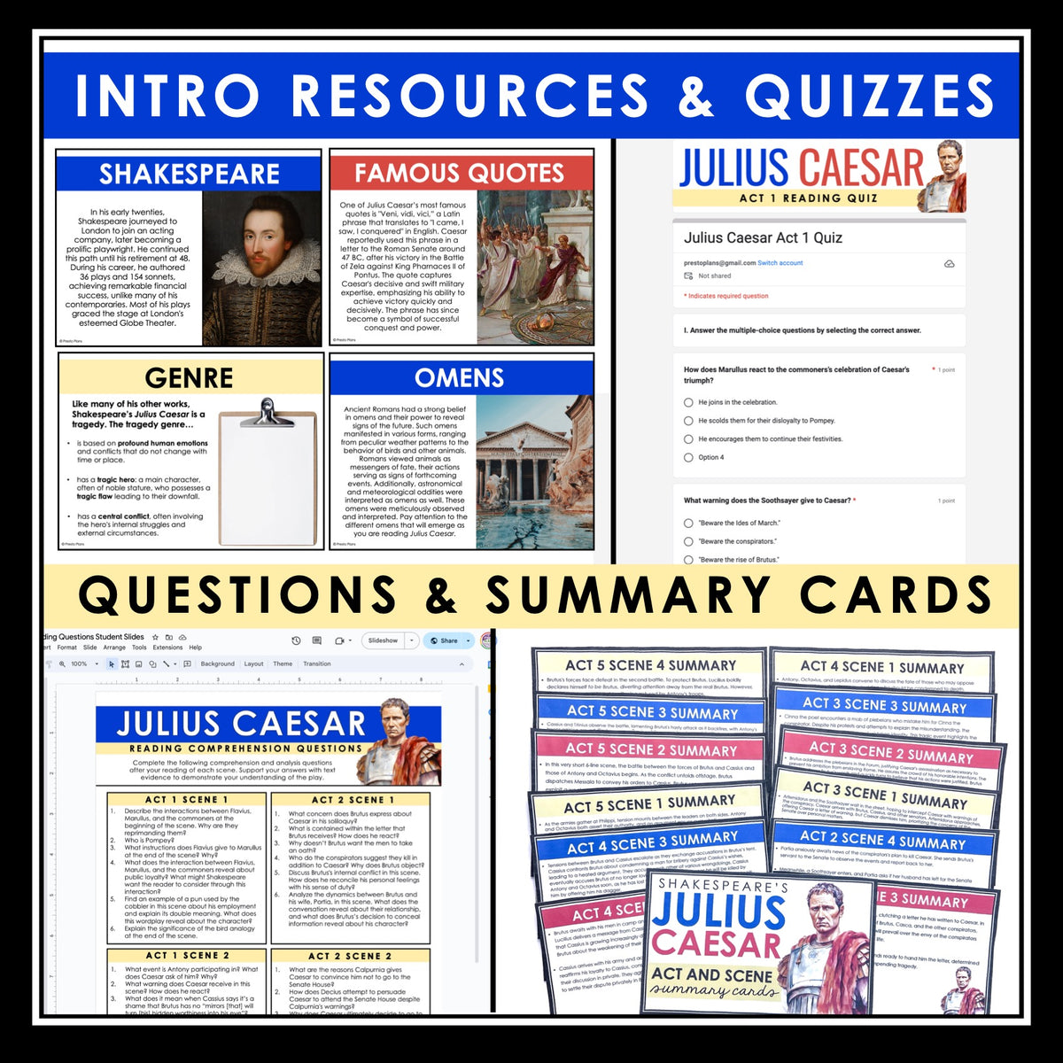 Julius Caesar Unit Plan - Drama Unit Shakespeare's Play Digital Print ...
