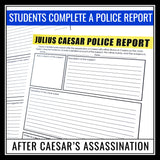 Julius Caesar Police Report Creative Writing Assignment for Shakespeare's Play