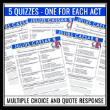 Julius Caesar Quizzes - Multiple Choice and Quote Quizzes for Shakespeare's Play