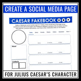 Julius Caesar Character Assignment - Caesar's Social Media Page - Shakespeare