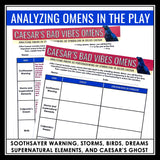 Julius Caesar Symbolism and Foreshadowing Omens Assignment - Shakespeare's Play