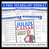 Julius Caesar Vocabulary Booklet, Presentation, & Answer Key - Shakespeare Play