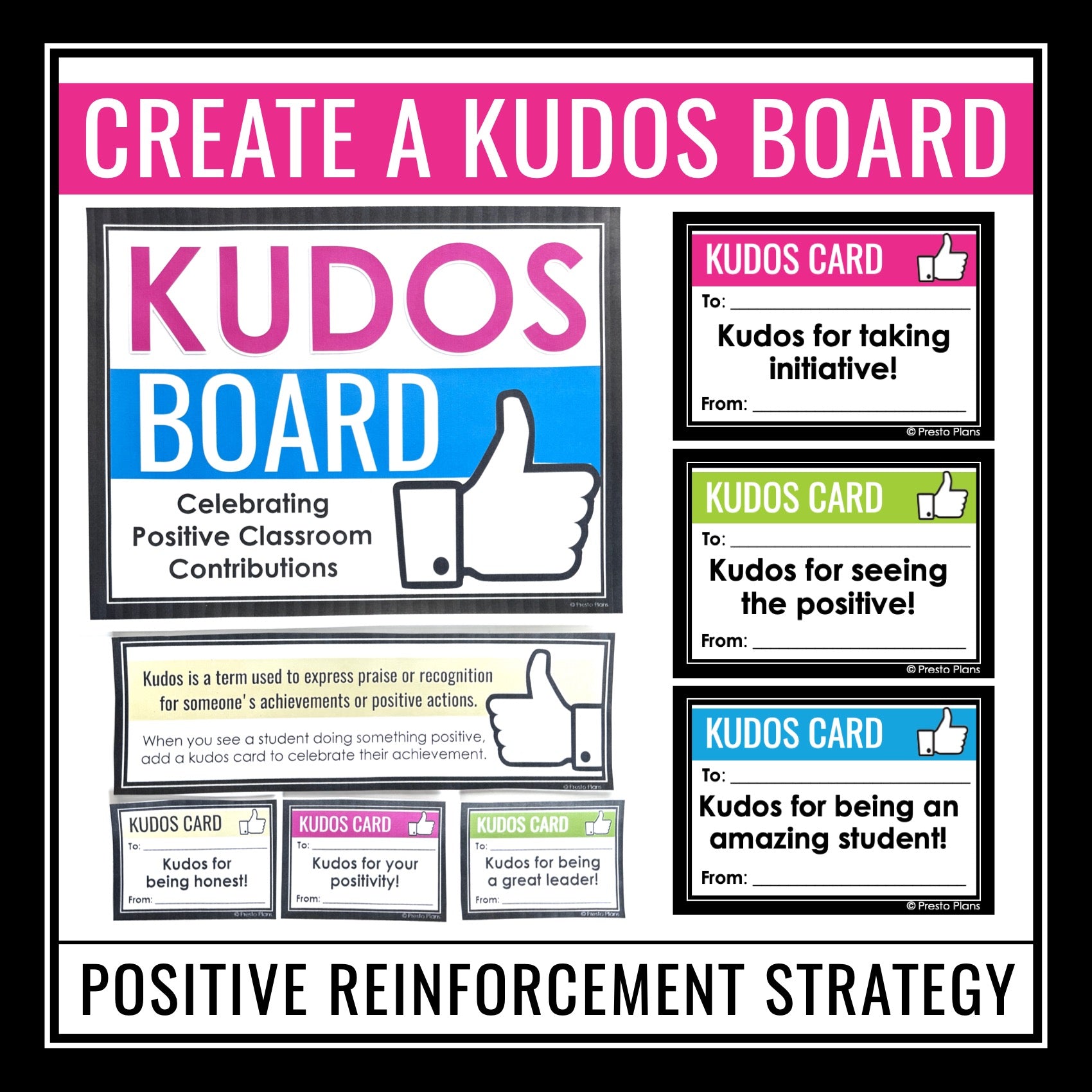 Reward Tickets Classroom Management System for Positive Behavior - Kud – Presto Plans for Free Printable Kudos Cards For Employees