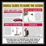 Main Idea and Supporting Details Slides & Digital Nonfiction Reading Activity