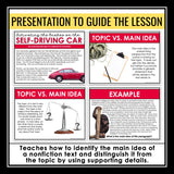 Main Idea and Supporting Details Presentation & Nonfiction Reading Activity