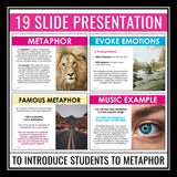 Metaphor Activities, Assignments & Slides Literary Devices & Figurative Language