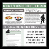 Misplaced Modifiers Escape Room Digital Grammar Activity, Google Slides, & Quiz