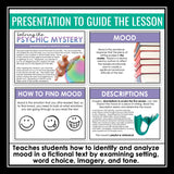 Mood Literary Device Presentation and Fiction Escape Room Reading Activity