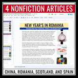 New Year's Around the World Reading Comprehension Nonfiction Assignments Digital
