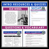 Night by Elie Wiesel Unit Plan - Novel Study Memoir Reading Unit - Digital