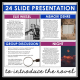 Night by Elie Wiesel Introduction Presentation - Discussion, Biography, Context