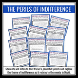 Night by Elie Wiesel - The Perils of Indifference Speech Discussion and Activity