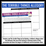 Night by Elie Wiesel Activity - Terrible Things Holocaust Allegory Assignment