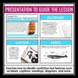 Nonfiction Text Features Presentation & Escape Room Reading Activity Game