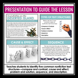 Nonfiction Text Structures Slides & Informational Escape Room Reading Activity