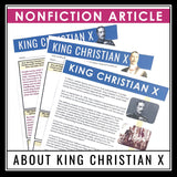 Number the Stars Assignment - King Christian X Nonfiction Article & Questions