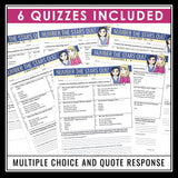 Number the Stars Quizzes - Multiple Choice and Quote Chapter Reading Quizzes