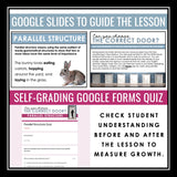 Parallel Structure Grammar Escape Room Digital Activity, Google Slides, and Quiz
