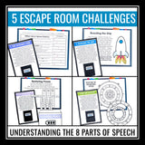 Parts of Speech Escape Room Activity - Grammar Breakout Game - Alien Planet