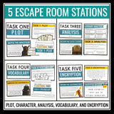 Percy Jackson and The Lightning Thief Escape Room Review Activity for The Novel