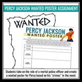 Percy Jackson and The Lightning Thief Activity - Percy's Wanted Poster Project